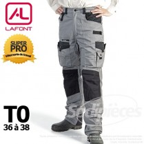 Pantalon tissu léger Gris / Noir