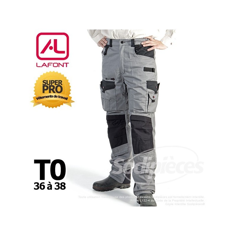 Pantalon tissu léger Gris / Noir