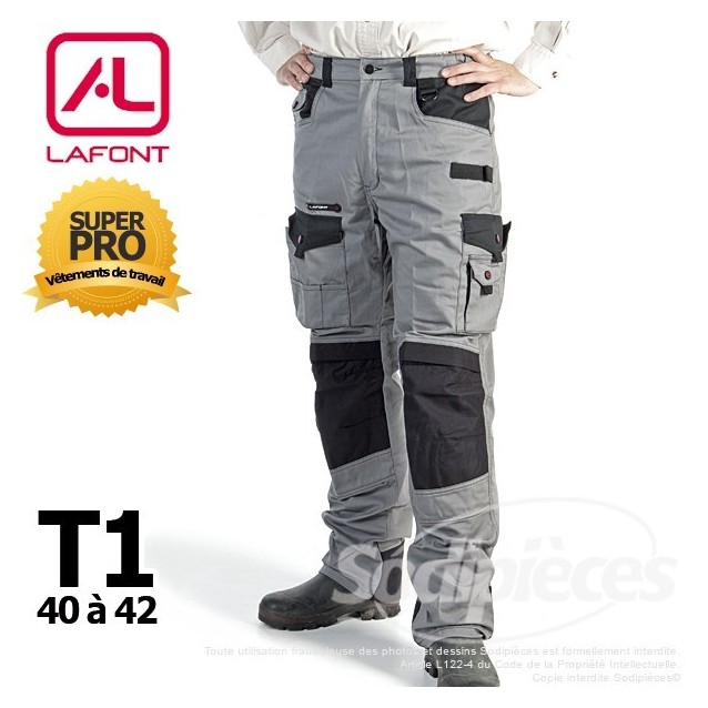 Pantalon tissu léger Gris / Noir 44/46
