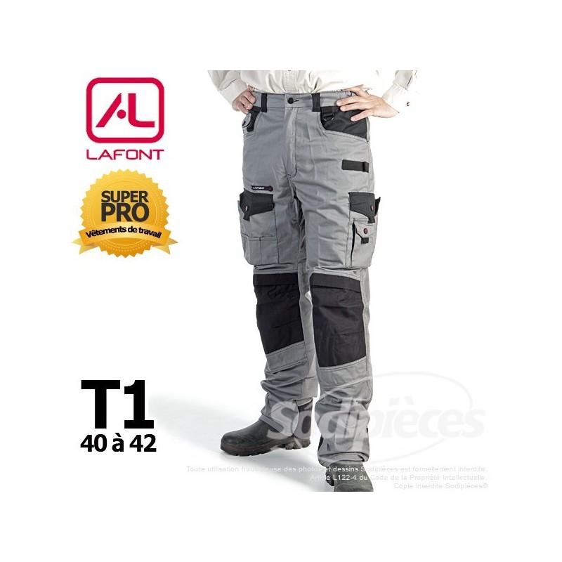 Pantalon tissu léger Gris / Noir 44/46