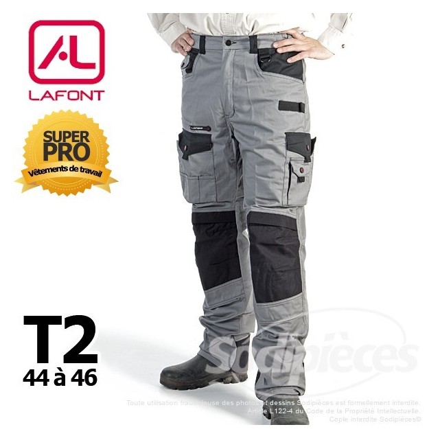 Pantalon tissu léger Gris / Noir taille2
