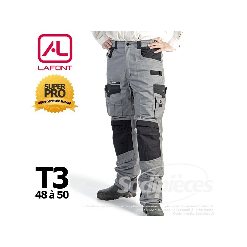 Pantalon tissu léger Gris / Noir taille 3