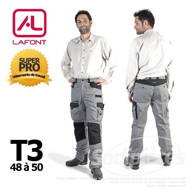 Pantalon de travail Lafont Gris / Noir T3 (48/50)