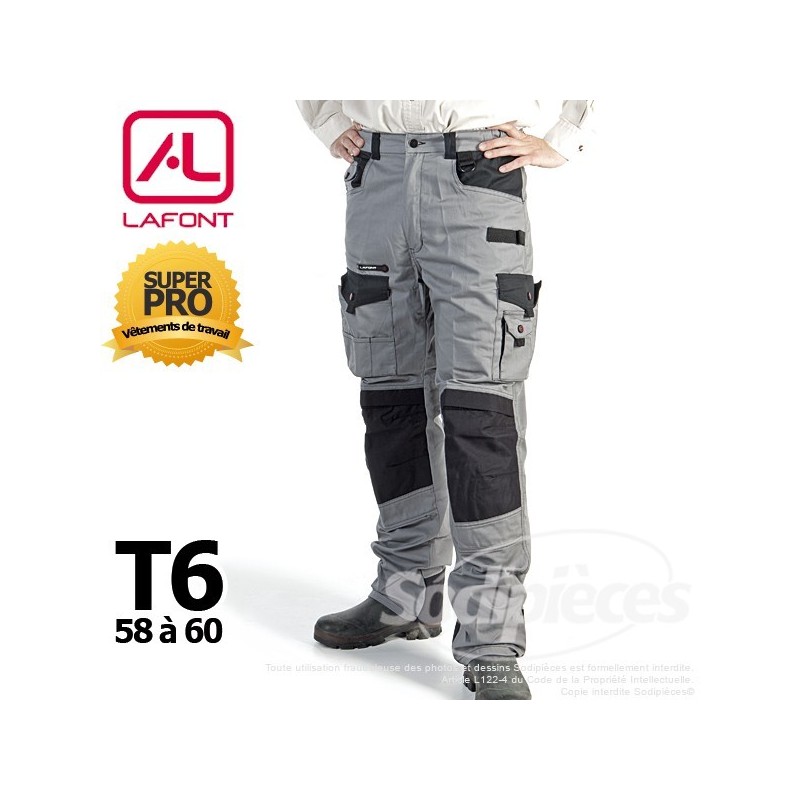 Pantalon tissu léger Gris / Noir taille 6