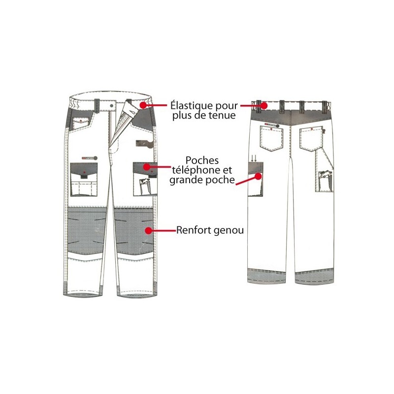 Pantalon tissu léger Beige / Noir taille 1