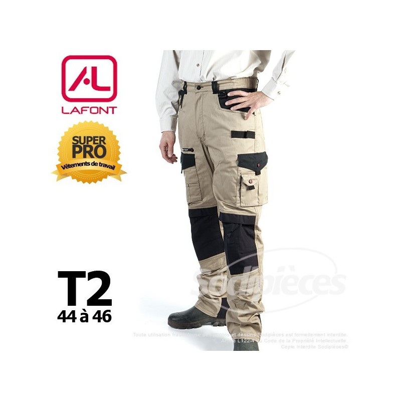 Pantalon tissu léger Beige / Noir taille 2