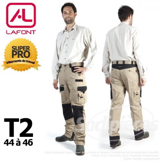 Pantalon tissu léger Beige / Noir taille 2