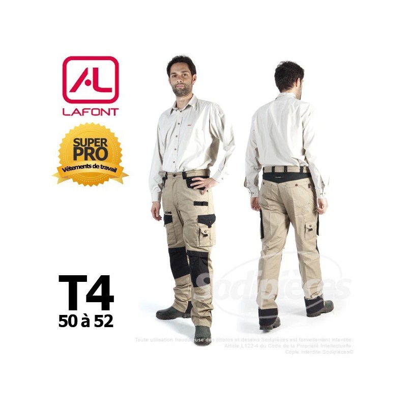 Pantalon tissu léger Beige / Noir taille 4