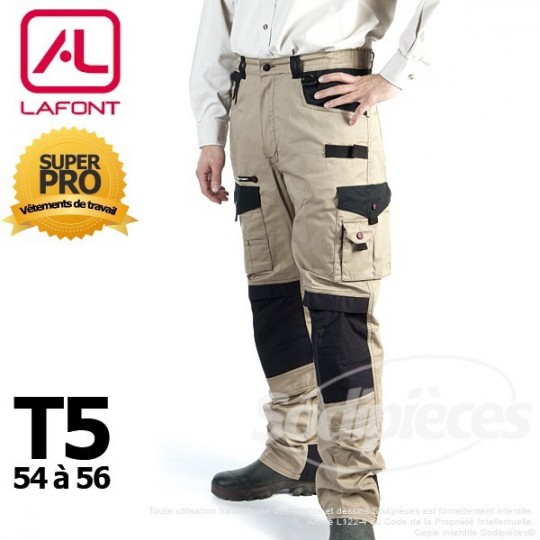Pantalon tissu léger Beige / Noir taille 5