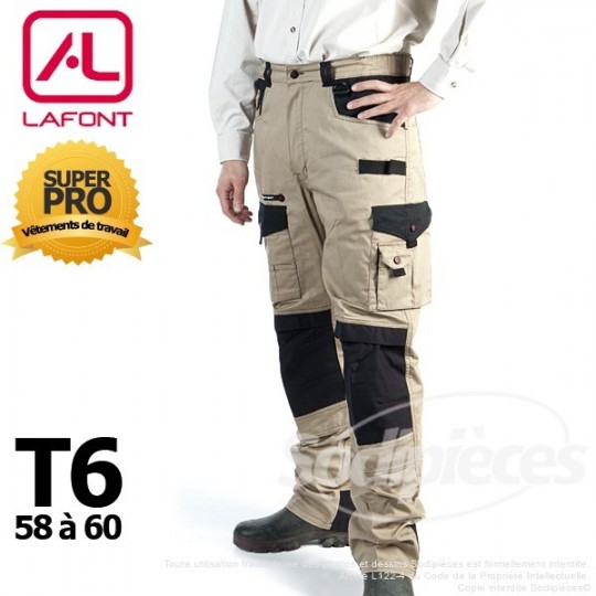 Pantalon tissu léger Beige / Noir taille 6