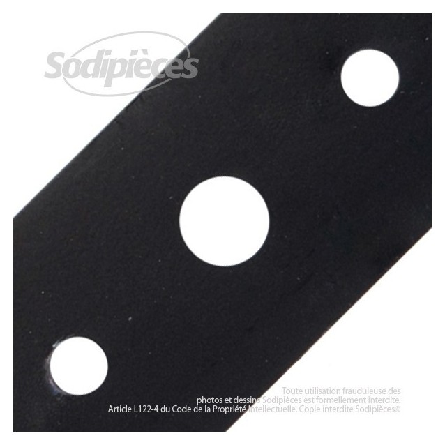 Lame . Coupe 52 cm. Section 55 x 4. Alèsage 16. Coupe à gauche