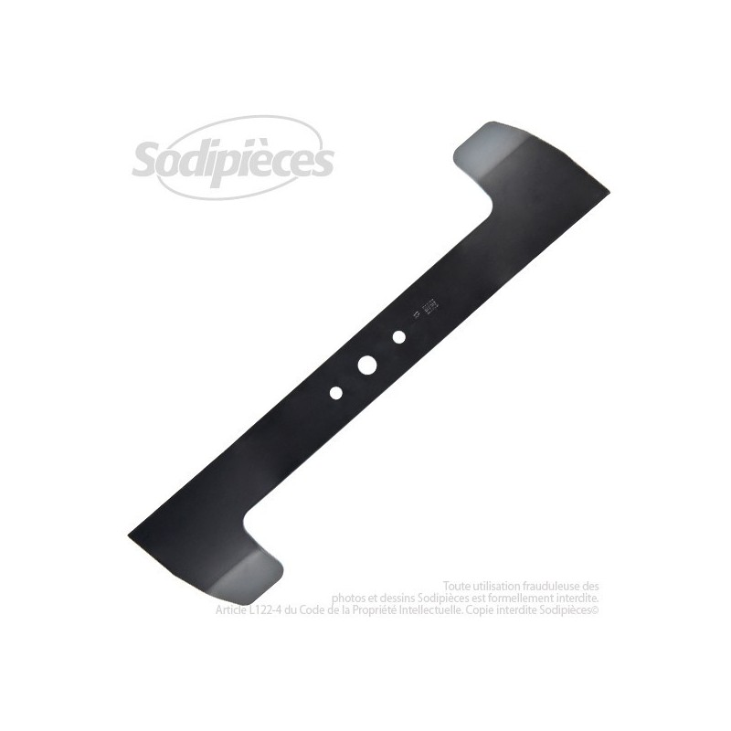 Lame . Coupe 52 cm. Section 55 x 4. Alèsage 16. Coupe à gauche