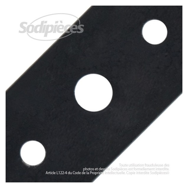 Lame . Coupe 52 cm. Section 55 x 4. Alèsage 16. Coupe à gauche