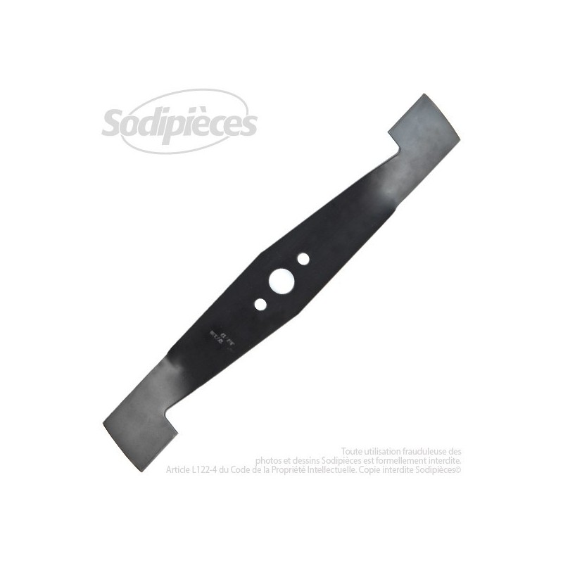 Lame . Coupe 33 cm. Section 50 x 2,5. Alèsage 18,3 .