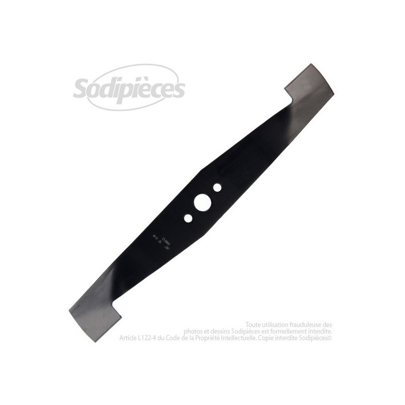 Lame . Coupe 37 cm. Section 50 x 2,5. Alèsage 18,3 .