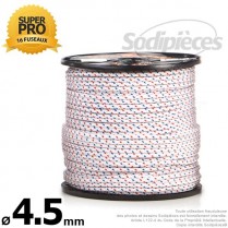 Corde de lanceur Ø 4,5 mm x 100 m. Cordon 16 fuseaux nylon.