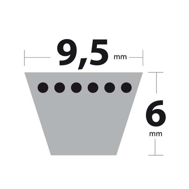 Courroie 3L71 Kevlar Trapézoïdale. 9,5 mm x 1803 mm.