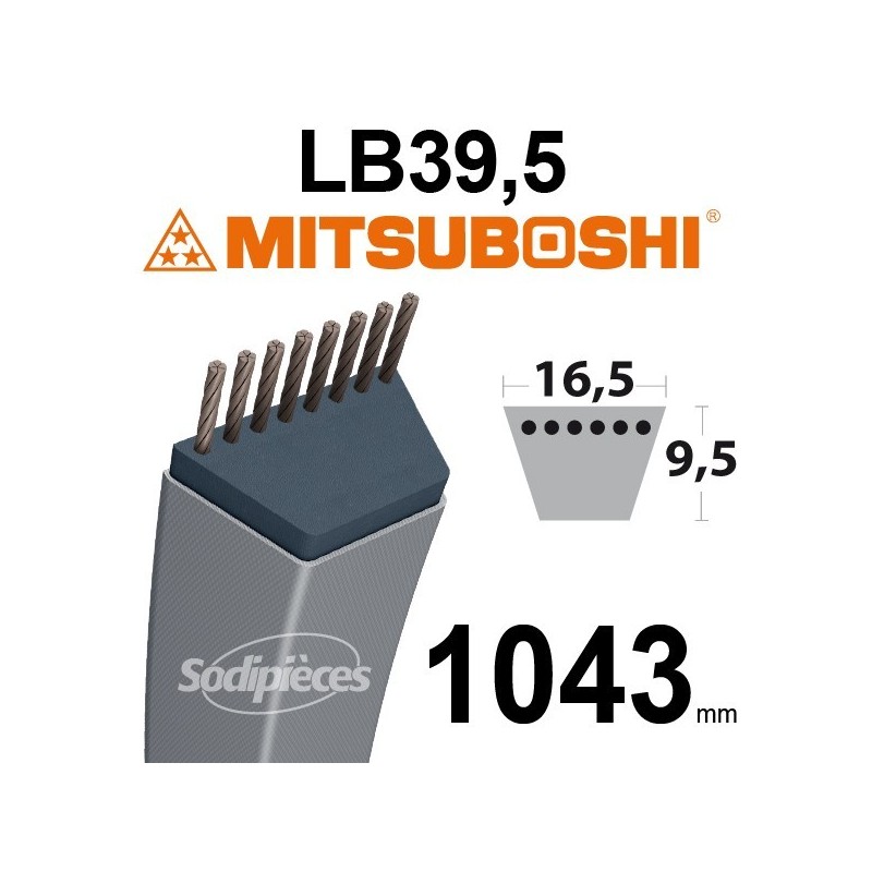 Courroie LB39,5 Mitsuboshi. 16,5 mm x 1043 mm.