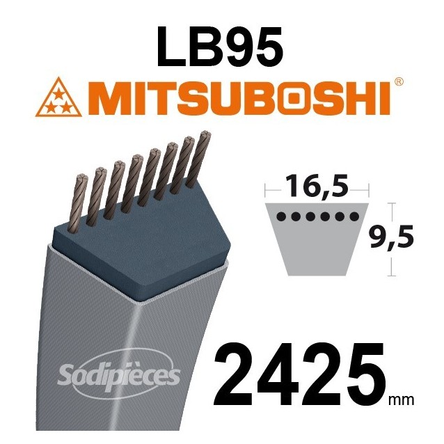 Courroie LB95 Mitsuboshi. 16,5 mm x 2425 mm.