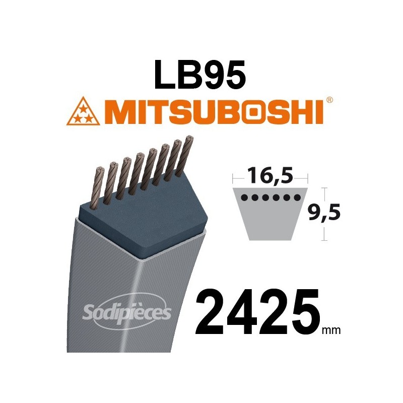 Courroie LB95 Mitsuboshi. 16,5 mm x 2425 mm.