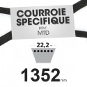 Courroie tondeuse spécifique MTD 7540358. 22,2 mm x 1352 mm.