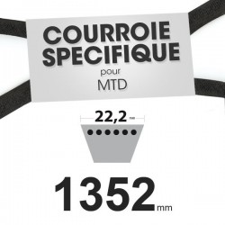 Courroie spécifique MTD 7540358. 22,2 mm x 1352 mm.