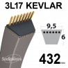 Courroie 3L17 Kevlar Trapézoïdale. 9,5 mm x 432 mm.