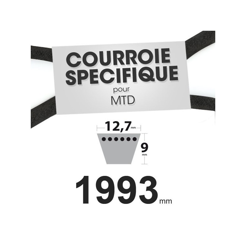 Courroie spécifique MTD 954-0461. 12,7 mm x 1993 mm.