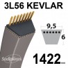 Courroie 3L56 Kevlar Trapézoïdale. 9,5 mm x 1422 mm.