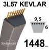 Courroie 3L57 Kevlar Trapézoïdale. 9,5 mm x 1448 mm.