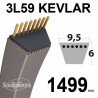 Courroie 3L59 Kevlar Trapézoïdale. 9,5 mm x 1499 mm.