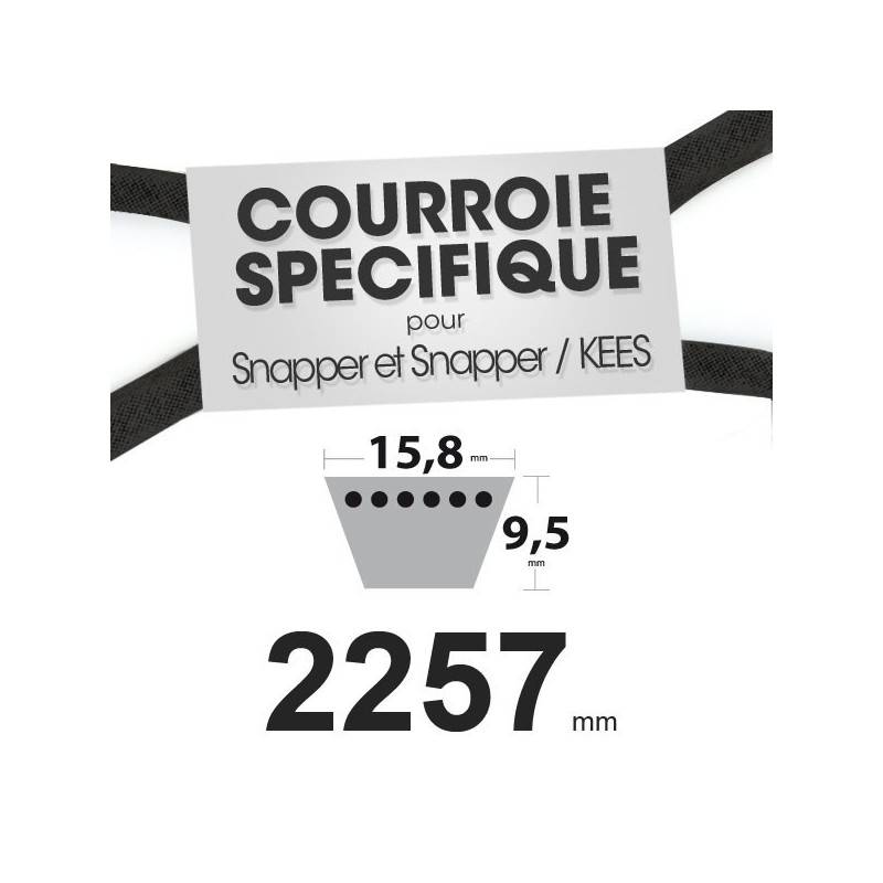 Courroie spécifique Snapper 76496. 15,8 mm x 2257 mm.