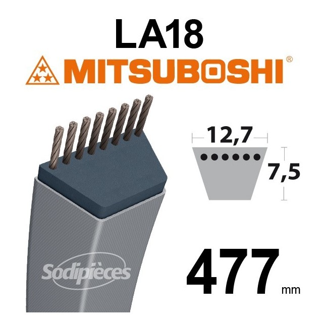 Courroie LA18 Mitsuboshi. 12,7 mm x 477 mm.