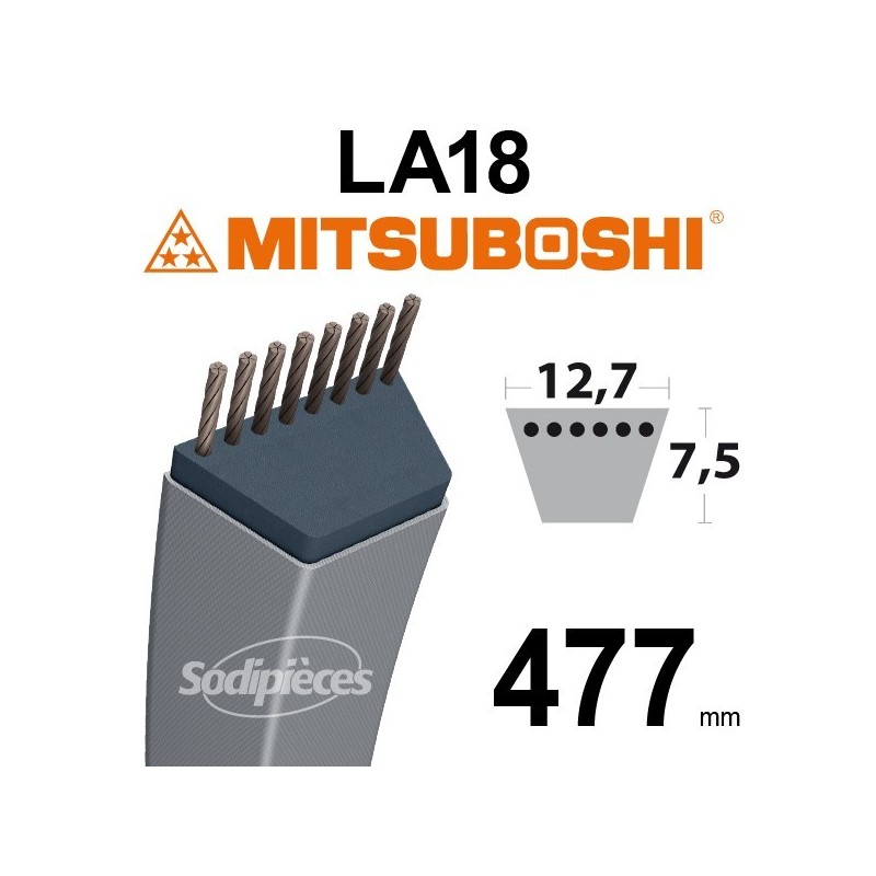 Courroie LA18 Mitsuboshi. 12,7 mm x 477 mm.