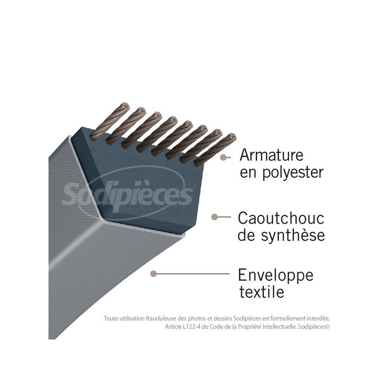 Courroie LA27 Mitsuboshi. 12,7 mm x 704 mm.