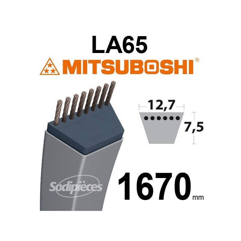 Courroie LA65 Mitsuboshi. 12,7 mm x 1670 mm.