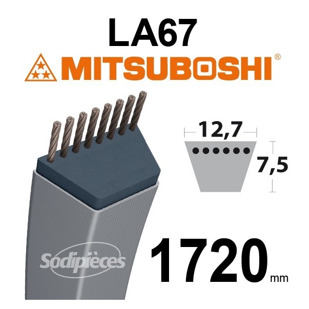 Courroie LA67 Mitsuboshi. 12,7 mm x 1720 mm.
