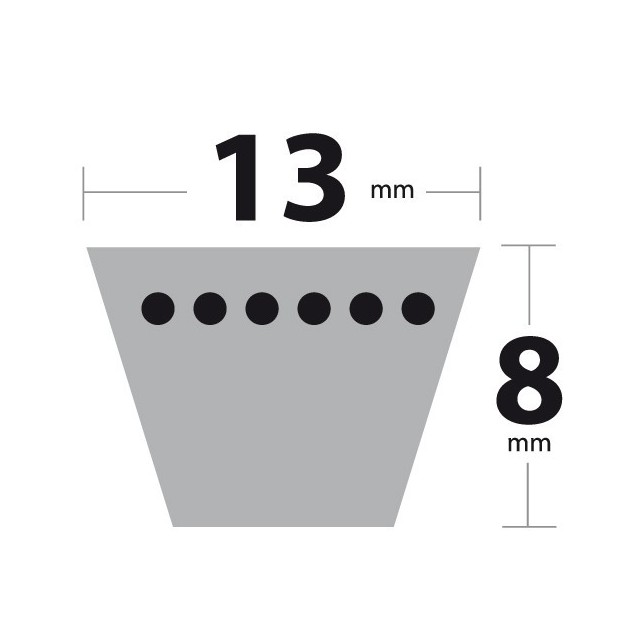 Courroie A23,5 Trapézoïdale. 13 mm x 647 mm.