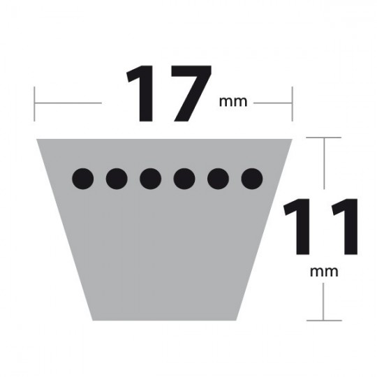 Courroie B45 Trapézoïdale. 17 mm x 1212 mm.