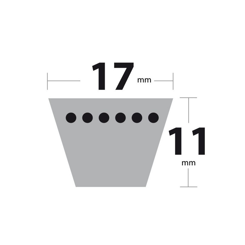 Courroie B54 Trapézoïdale. 17 mm x 1441 mm.