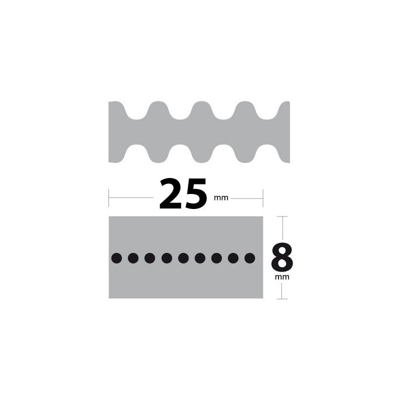 Courroie 2000DS8M25 Double denture. 25 mm x 2000 mm.
