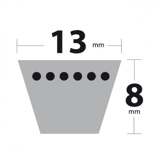 Courroie A29,5 Trapézoïdale. 13 mm x 799 mm.