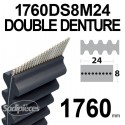 Courroie tondeuse 1760DS8M24 Double denture. 24 mm x 1760 mm.