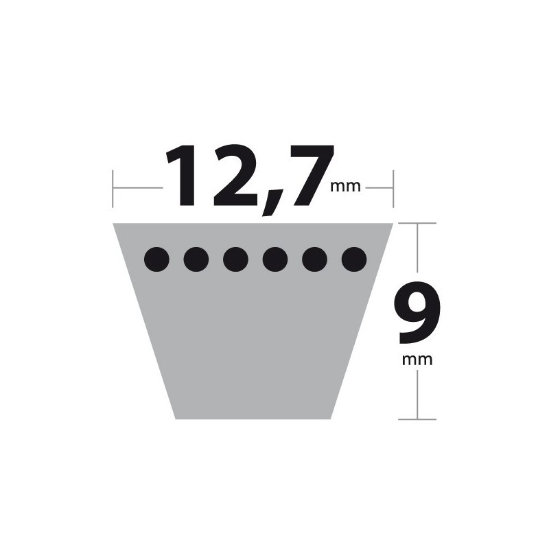 Courroie 4L210 Traditionnelle Trapézoïdale. 12,7 mm x 533 mm.