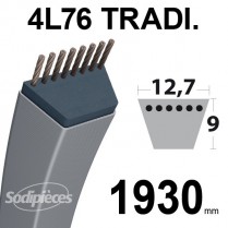 Courroie 4L760 Traditionnelle Trapézoïdale. 12,7 mm x 1930 mm.