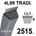 Courroie 4L990 Traditionnelle Trapézoïdale. 12,7 mm x 2515 mm.