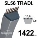 Courroie tondeuse 5L560 Traditionnelle Trapézoïdale. 15,8 mm x 1422 mm.