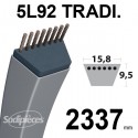 Courroie tondeuse 5L920 Traditionnelle Trapézoïdale. 15,8 mm x 2337 mm.