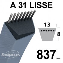 Courroie A31 Trapézoïdale. 13 mm x 837 mm.