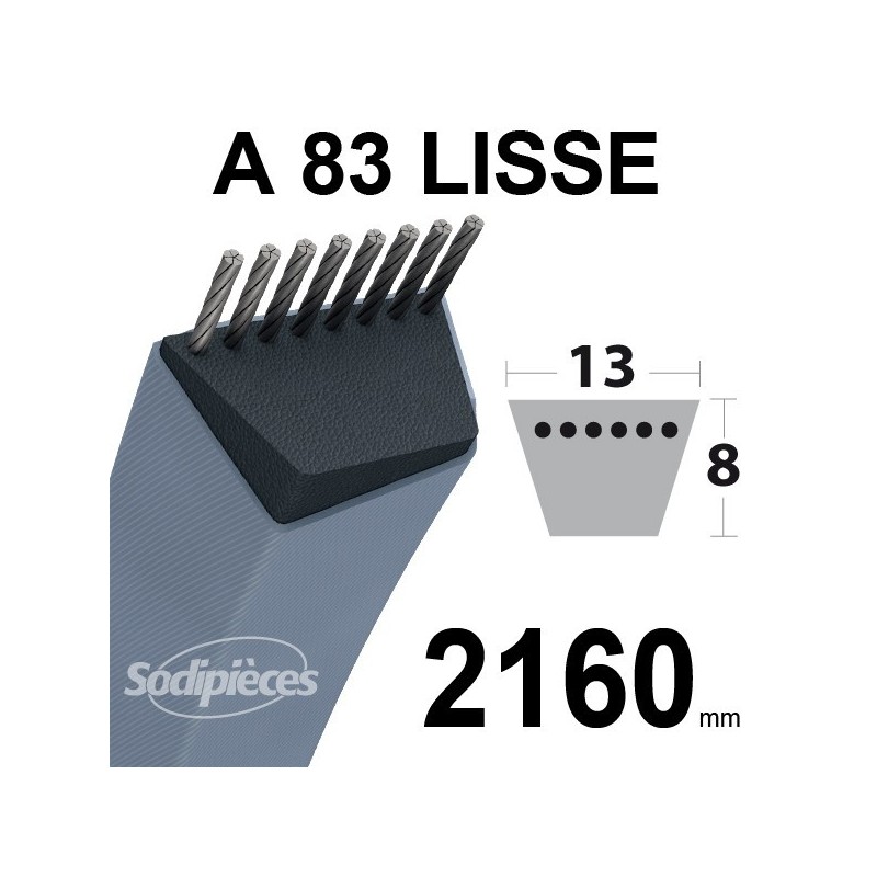 Courroie A83 Trapézoïdale. 13 mm x 2160 mm.